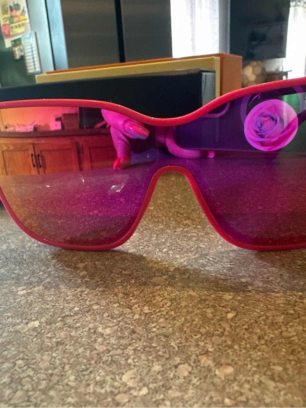 New Sunglasses in Pink with Mirrored Lens